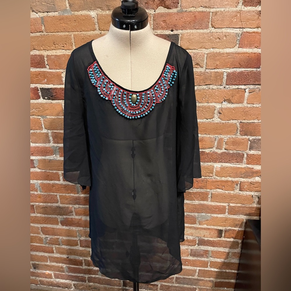 Beaded sheer coverup